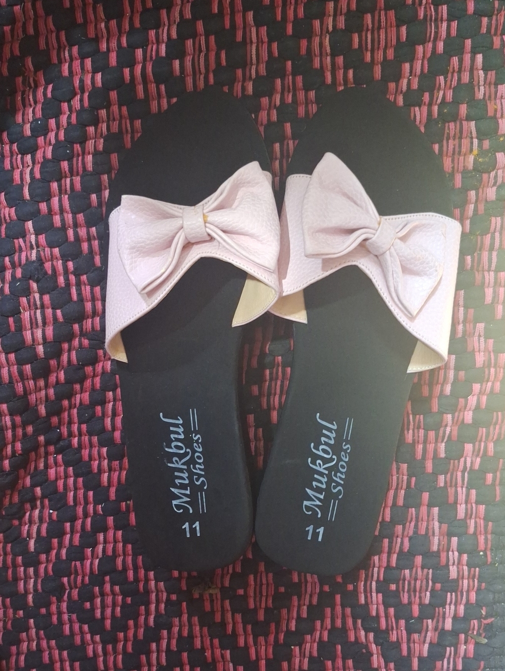 Pink Bow Slide Sandals for Women